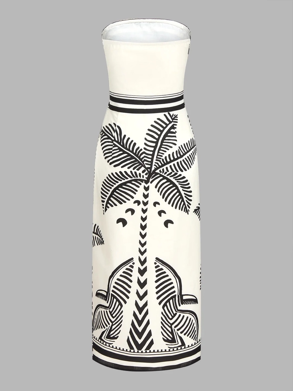 127 Palm Tree Print Strapless Wrap Maxi Dress NWT - Picture 3 of 5